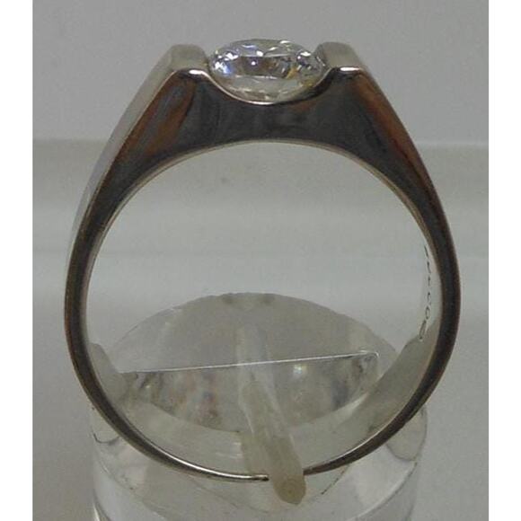 Designer BOCCO Vintage Sterling Silver Engagement Solitaire Sim Diamond Ring 8 - Picture 9 of 10